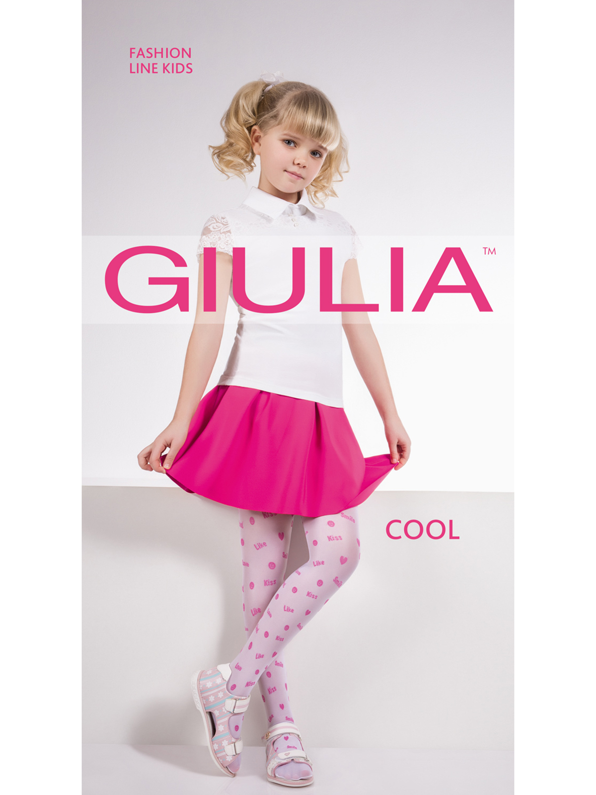 Колготки детские Giulia COOL 01 белый/розовый